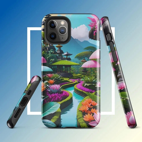 Ollieprint Asian Tea Garden Art Tough Case for iPhone® 11, 12, 13, 14, 15 - Ollie Print Designs LLC