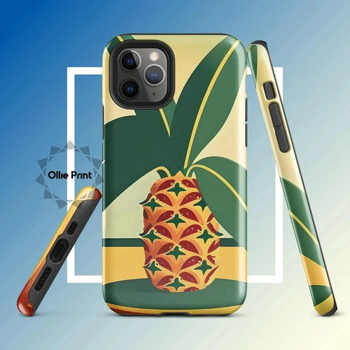 Ollieprint Pineapple Tropical Fruit Artwork Tough Case for iPhone® 11, 12, 13, 14, 15 - Ollie Print Designs LLC