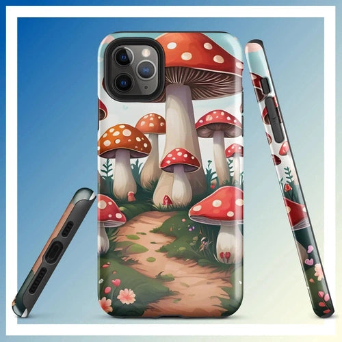 Ollieprint Mushroom Love Artwork Tough Case for iPhone® 11, 12, 13, 14, 15 - Ollie Print Designs LLC