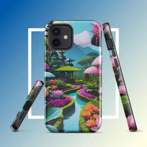 Ollieprint Asian Tea Garden Art Tough Case for iPhone® 11, 12, 13, 14, 15 - Ollie Print Designs LLC