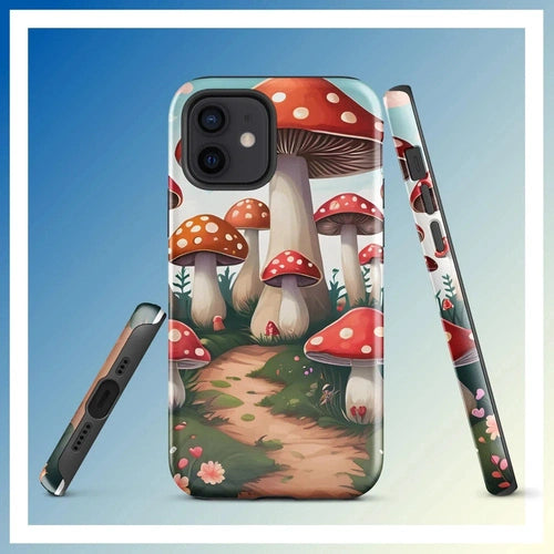 Ollieprint Mushroom Love Artwork Tough Case for iPhone® 11, 12, 13, 14, 15 - Ollie Print Designs LLC