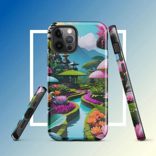 Ollieprint Asian Tea Garden Art Tough Case for iPhone® 11, 12, 13, 14, 15 - Ollie Print Designs LLC