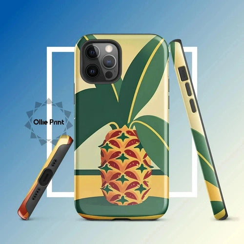 Ollieprint Pineapple Tropical Fruit Artwork Tough Case for iPhone® 11, 12, 13, 14, 15 - Ollie Print Designs LLC