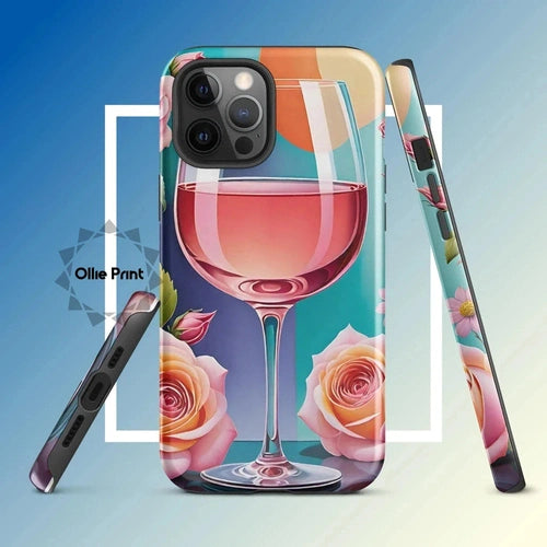 Ollieprint Rosé and Roses Tough Case for iPhone 11, 12, 13, 14, 15 - Ollie Print Designs LLC