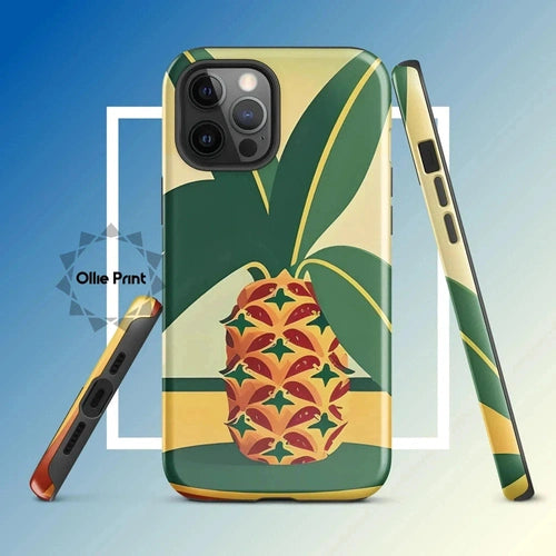 Ollieprint Pineapple Tropical Fruit Artwork Tough Case for iPhone® 11, 12, 13, 14, 15 - Ollie Print Designs LLC