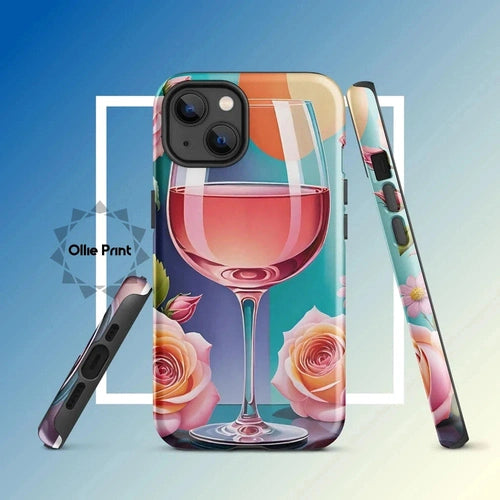 Ollieprint Rosé and Roses Tough Case for iPhone 11, 12, 13, 14, 15 - Ollie Print Designs LLC