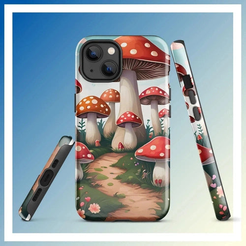 Ollieprint Mushroom Love Artwork Tough Case for iPhone® 11, 12, 13, 14, 15 - Ollie Print Designs LLC