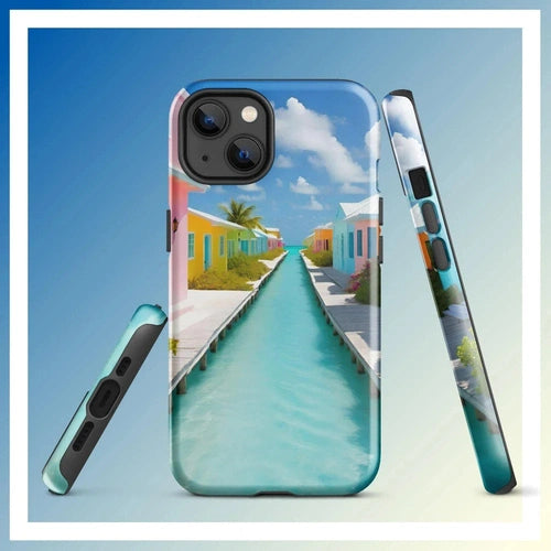 Ollieprint Overwater Hotel Art Tough Case for iPhone® 11, 12, 13, 14, 15 - Ollie Print Designs LLC