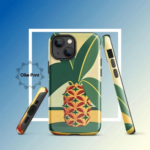 Ollieprint Pineapple Tropical Fruit Artwork Tough Case for iPhone® 11, 12, 13, 14, 15 - Ollie Print Designs LLC