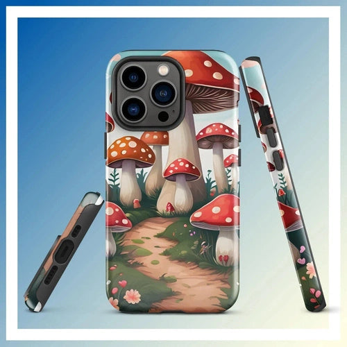 Ollieprint Mushroom Love Artwork Tough Case for iPhone® 11, 12, 13, 14, 15 - Ollie Print Designs LLC