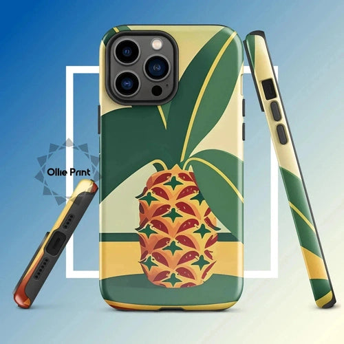 Ollieprint Pineapple Tropical Fruit Artwork Tough Case for iPhone® 11, 12, 13, 14, 15 - Ollie Print Designs LLC