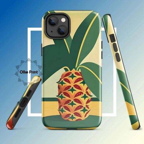 Ollieprint Pineapple Tropical Fruit Artwork Tough Case for iPhone® 11, 12, 13, 14, 15 - Ollie Print Designs LLC