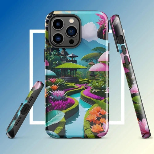 Ollieprint Asian Tea Garden Art Tough Case for iPhone® 11, 12, 13, 14, 15 - Ollie Print Designs LLC