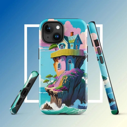Ollieprint House on a Cliff Artwork Tough Case for iPhone® 11, 12, 13, 14, 15