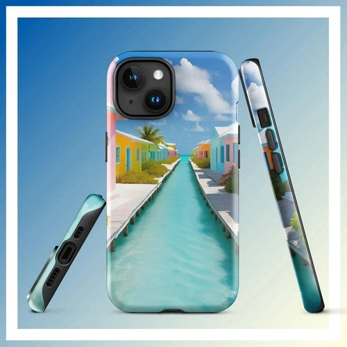 Ollieprint Overwater Hotel Art Tough Case for iPhone® 11, 12, 13, 14, 15