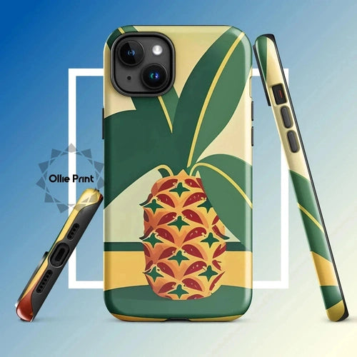 Ollieprint Pineapple Tropical Fruit Artwork Tough Case for iPhone® 11, 12, 13, 14, 15