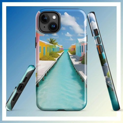 Ollieprint Overwater Hotel Art Tough Case for iPhone® 11, 12, 13, 14, 15