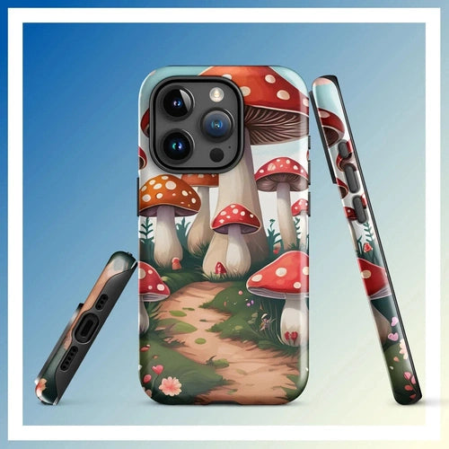Ollieprint Mushroom Love Artwork Tough Case for iPhone® 11, 12, 13, 14, 15