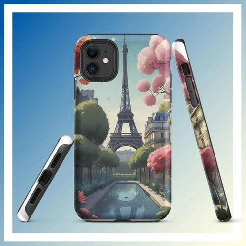 Parisian Chic: Eiffel Tower Art Tough Case for iPhone® 11 - 15 - Ollie Print Designs LLC