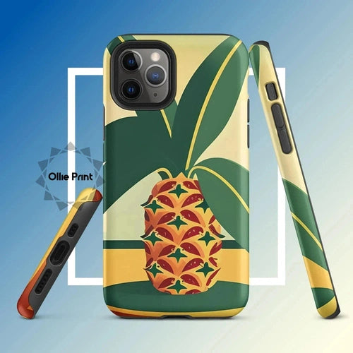 Ollieprint Pineapple Tropical Fruit Artwork Tough Case for iPhone® 11, 12, 13, 14, 15 - Ollie Print Designs LLC