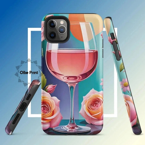 Ollieprint Rosé and Roses Tough Case for iPhone 11, 12, 13, 14, 15 - Ollie Print Designs LLC