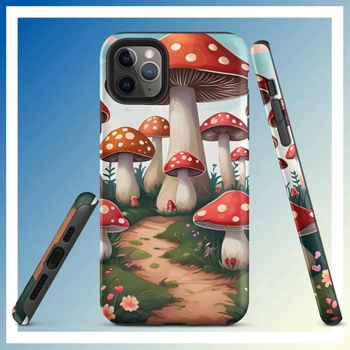 Ollieprint Mushroom Love Artwork Tough Case for iPhone® 11, 12, 13, 14, 15 - Ollie Print Designs LLC