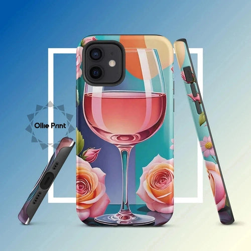 Ollieprint Rosé and Roses Tough Case for iPhone 11, 12, 13, 14, 15 - Ollie Print Designs LLC