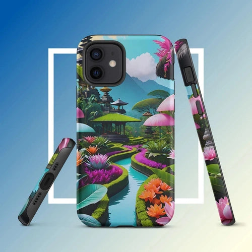 Ollieprint Asian Tea Garden Art Tough Case for iPhone® 11, 12, 13, 14, 15 - Ollie Print Designs LLC