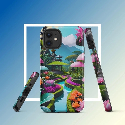 Ollieprint Asian Tea Garden Art Tough Case for iPhone® 11, 12, 13, 14, 15 - Ollie Print Designs LLC