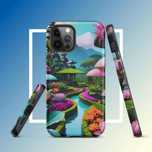 Ollieprint Asian Tea Garden Art Tough Case for iPhone® 11, 12, 13, 14, 15 - Ollie Print Designs LLC
