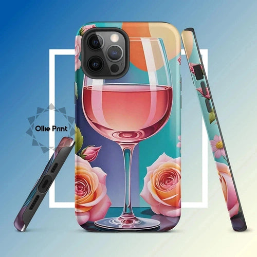 Ollieprint Rosé and Roses Tough Case for iPhone 11, 12, 13, 14, 15 - Ollie Print Designs LLC