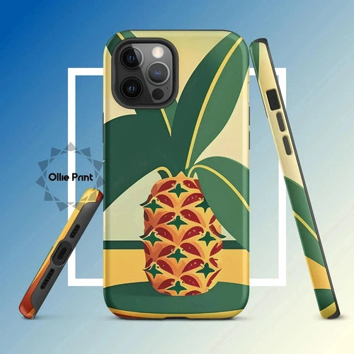 Ollieprint Pineapple Tropical Fruit Artwork Tough Case for iPhone® 11, 12, 13, 14, 15 - Ollie Print Designs LLC