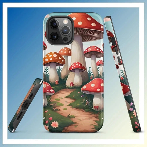 Ollieprint Mushroom Love Artwork Tough Case for iPhone® 11, 12, 13, 14, 15 - Ollie Print Designs LLC