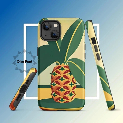 Ollieprint Pineapple Tropical Fruit Artwork Tough Case for iPhone® 11, 12, 13, 14, 15 - Ollie Print Designs LLC