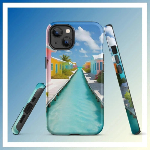 Ollieprint Overwater Hotel Art Tough Case for iPhone® 11, 12, 13, 14, 15 - Ollie Print Designs LLC