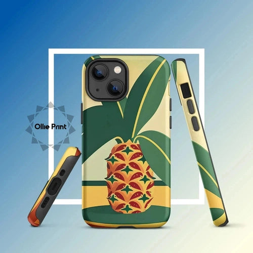 Ollieprint Pineapple Tropical Fruit Artwork Tough Case for iPhone® 11, 12, 13, 14, 15 - Ollie Print Designs LLC