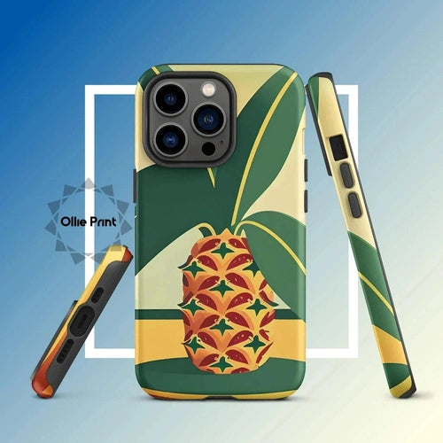 Ollieprint Pineapple Tropical Fruit Artwork Tough Case for iPhone® 11, 12, 13, 14, 15 - Ollie Print Designs LLC