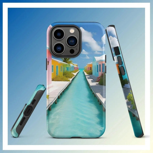 Ollieprint Overwater Hotel Art Tough Case for iPhone® 11, 12, 13, 14, 15 - Ollie Print Designs LLC