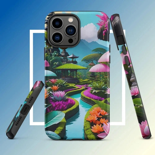 Ollieprint Asian Tea Garden Art Tough Case for iPhone® 11, 12, 13, 14, 15 - Ollie Print Designs LLC