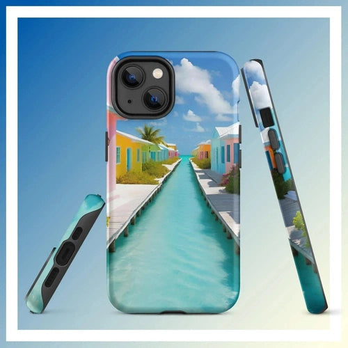 Ollieprint Overwater Hotel Art Tough Case for iPhone® 11, 12, 13, 14, 15 - Ollie Print Designs LLC
