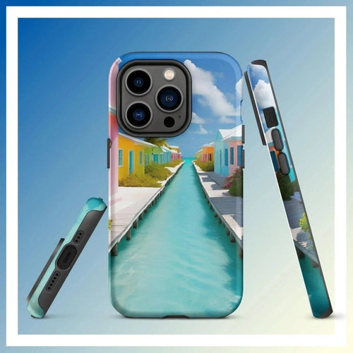 Ollieprint Overwater Hotel Art Tough Case for iPhone® 11, 12, 13, 14, 15 - Ollie Print Designs LLC
