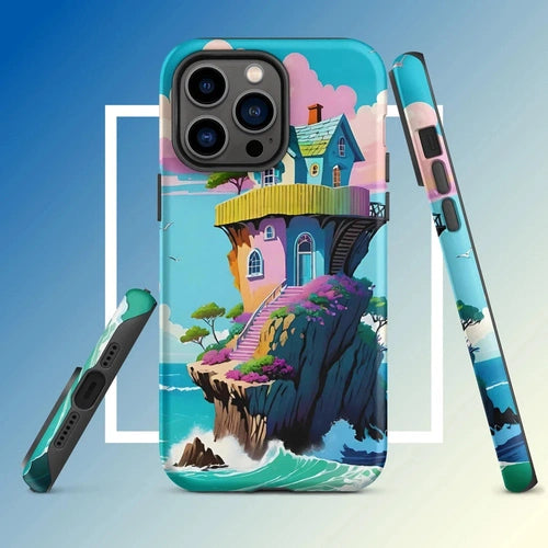 Ollieprint House on a Cliff Artwork Tough Case for iPhone® 11, 12, 13, 14, 15