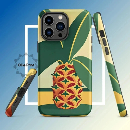 Ollieprint Pineapple Tropical Fruit Artwork Tough Case for iPhone® 11, 12, 13, 14, 15