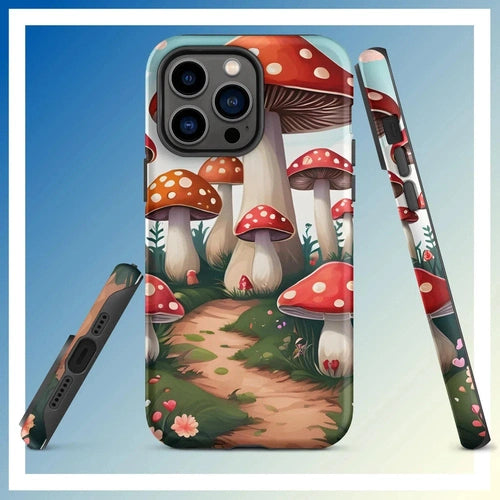 Ollieprint Mushroom Love Artwork Tough Case for iPhone® 11, 12, 13, 14, 15
