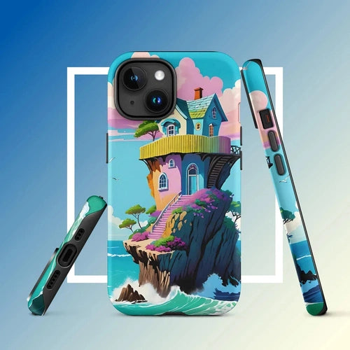 Ollieprint House on a Cliff Artwork Tough Case for iPhone® 11, 12, 13, 14, 15