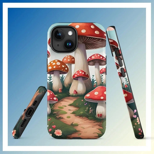 Ollieprint Mushroom Love Artwork Tough Case for iPhone® 11, 12, 13, 14, 15