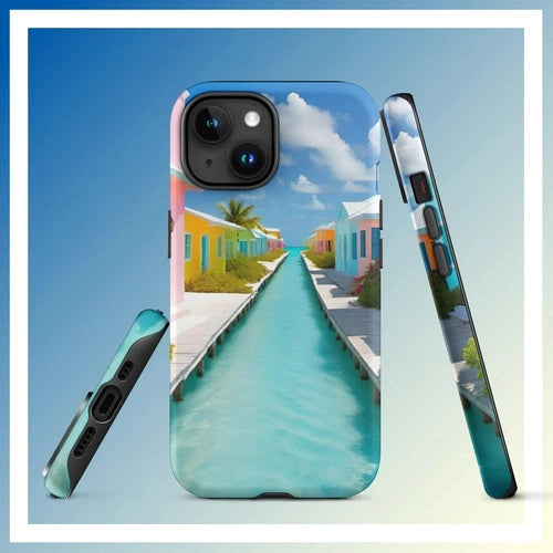 Ollieprint Overwater Hotel Art Tough Case for iPhone® 11, 12, 13, 14, 15