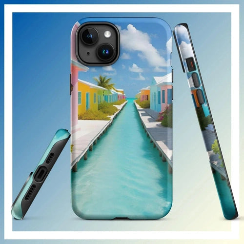 Ollieprint Overwater Hotel Art Tough Case for iPhone® 11, 12, 13, 14, 15