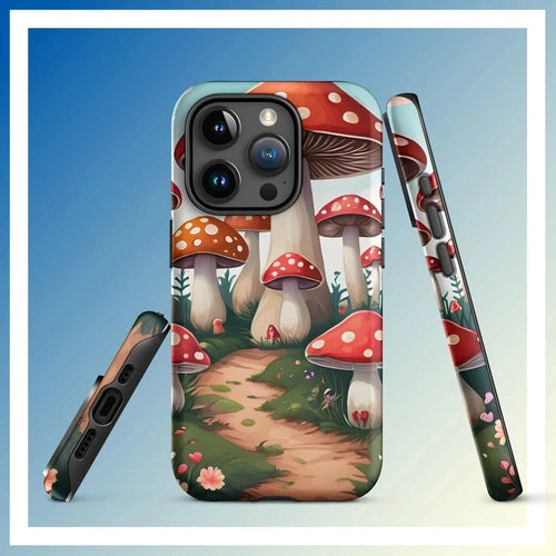 Ollieprint Mushroom Love Artwork Tough Case for iPhone® 11, 12, 13, 14, 15