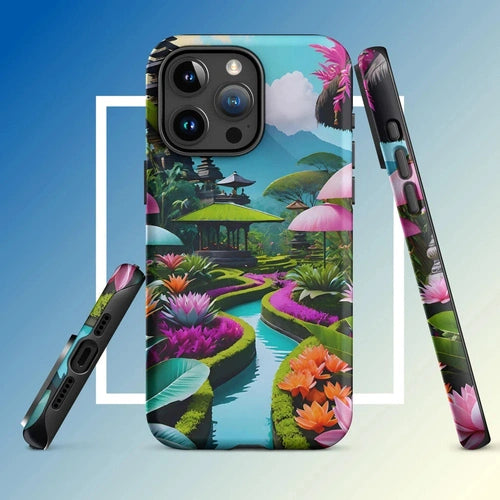 Ollieprint Asian Tea Garden Art Tough Case for iPhone® 11, 12, 13, 14, 15